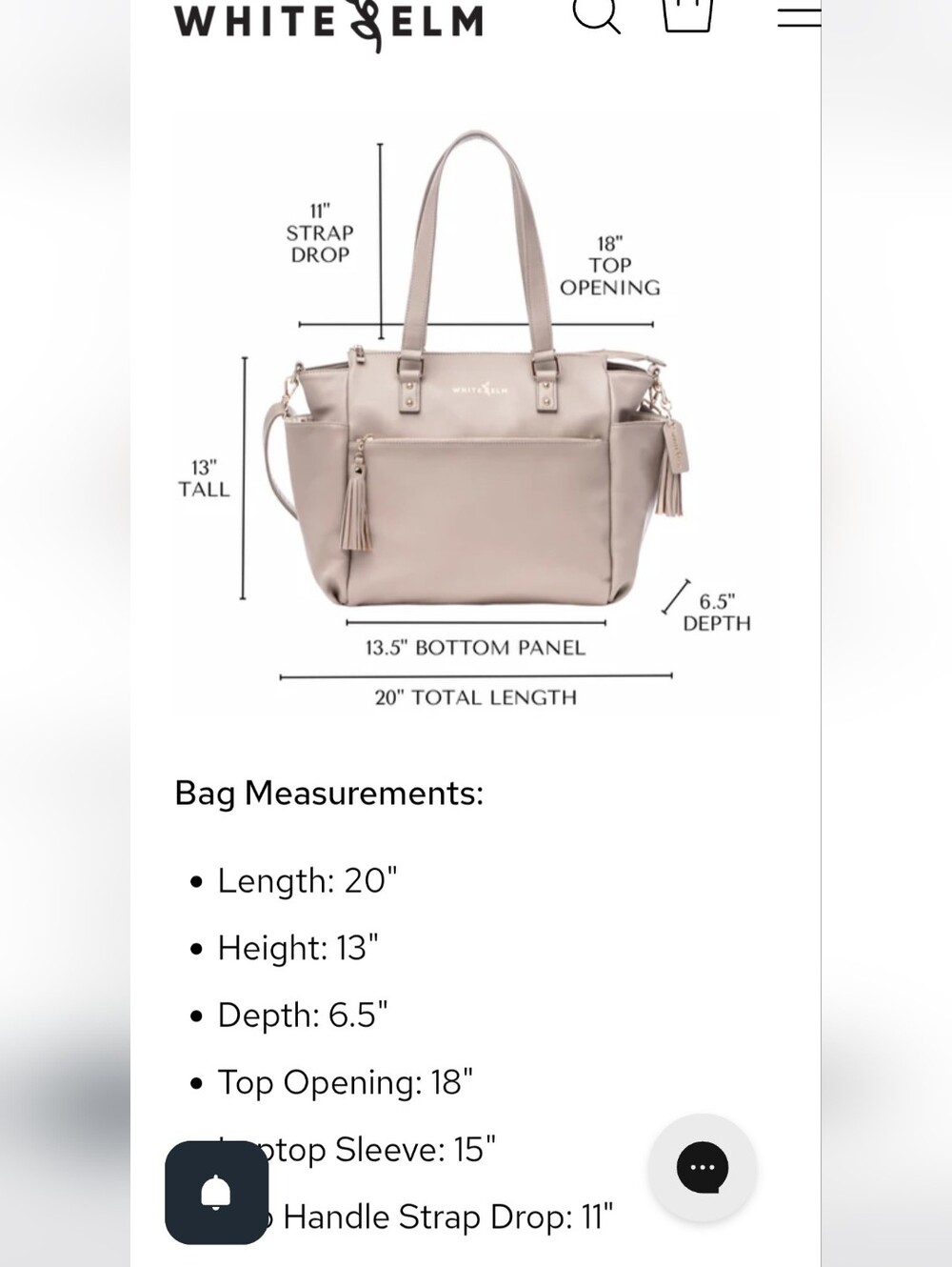 White Elm Gemini Convertible Backpack Tote in a dusty rose - Picture 12 of 12